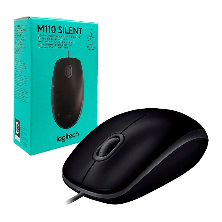 Mouse Logitech M110 Silent Negro con Clable Art.910-6756